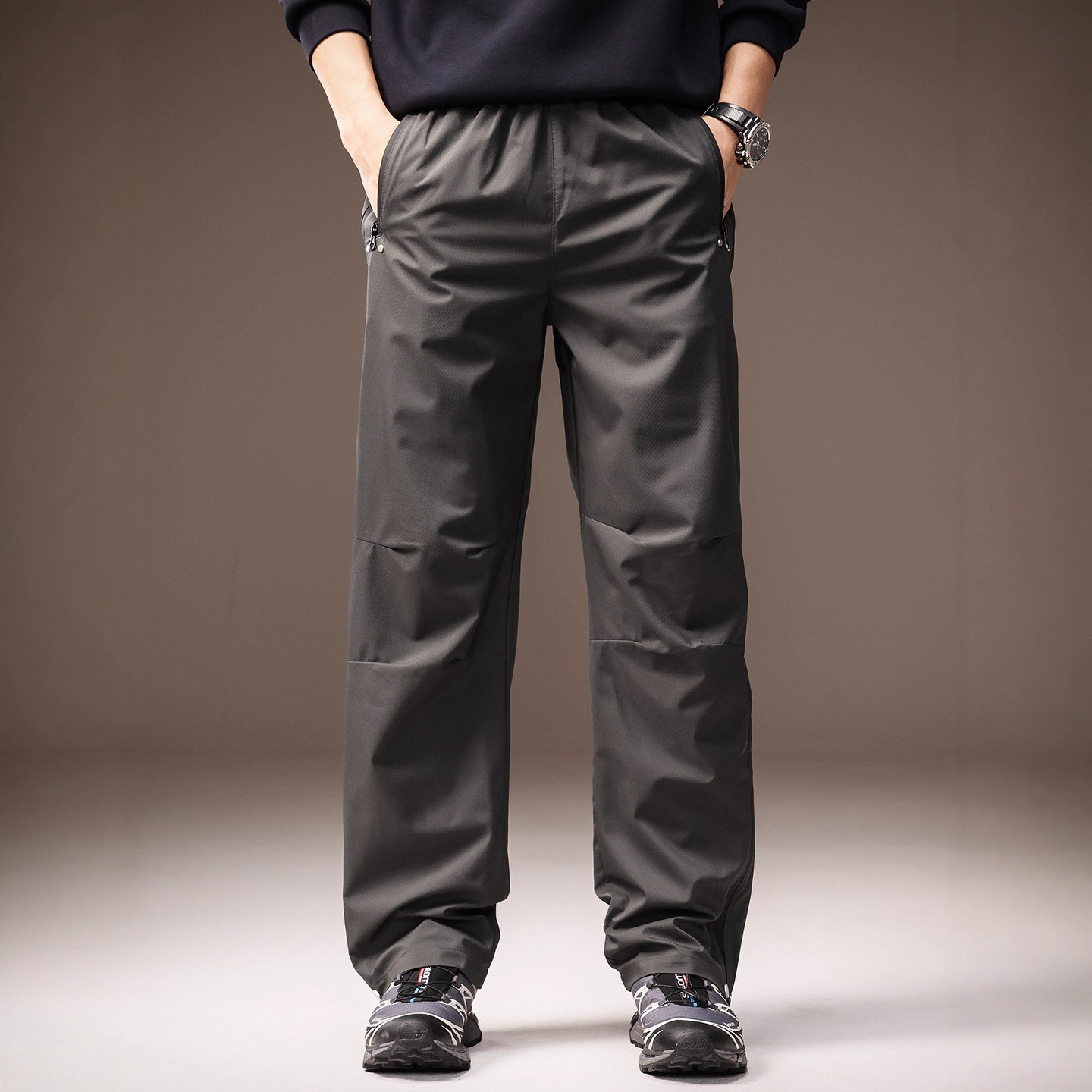Pantalones deportivos de alta gama para hombre, nuevos, holgados, de pierna recta, estilo americano, resistentes al viento y al agua._voghion.com