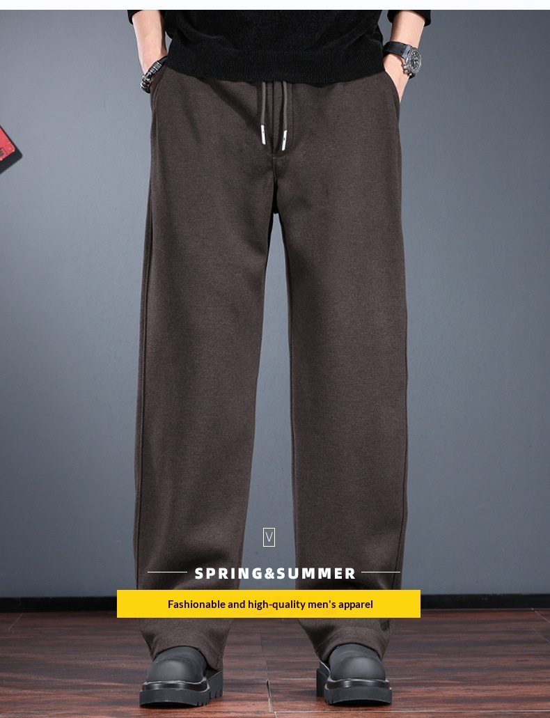 Men's Heavyweight Casual Pants Fleece Lined Thickened Trousers_voghion.com