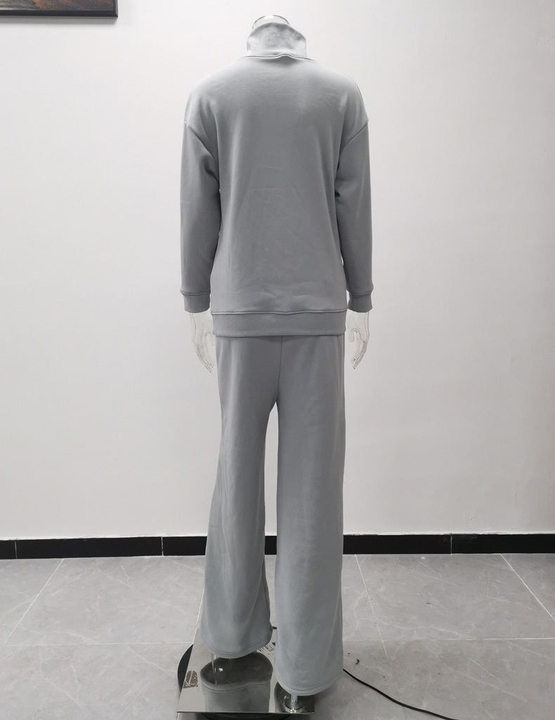Damen Strick Sport Set Europäischer Stil Modisches Freizeitset_voghion.com