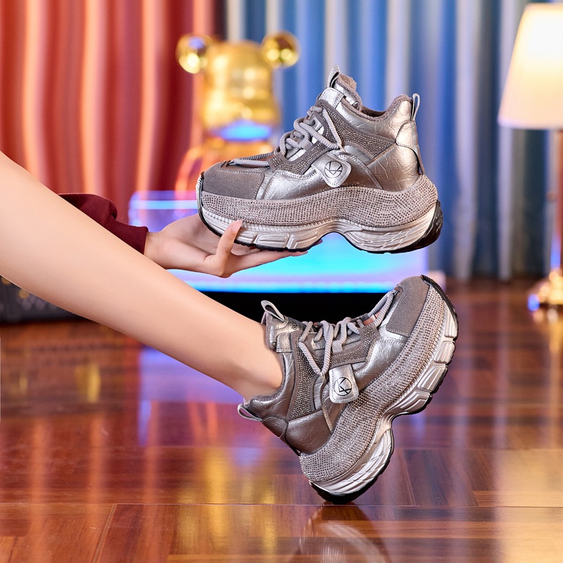 8615 Modische, kleine Größe, dicke Sohle, erhöhte Höhe, Strasssteine, modischer Dad-Schuh für Damen, Herbst 2024, neue Freizeitschuhe, vielseitig_voghion.com