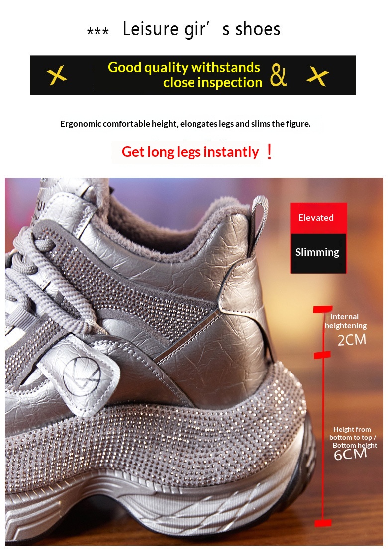 Sneakers dad con strass da donna con suola alta_voghion.com