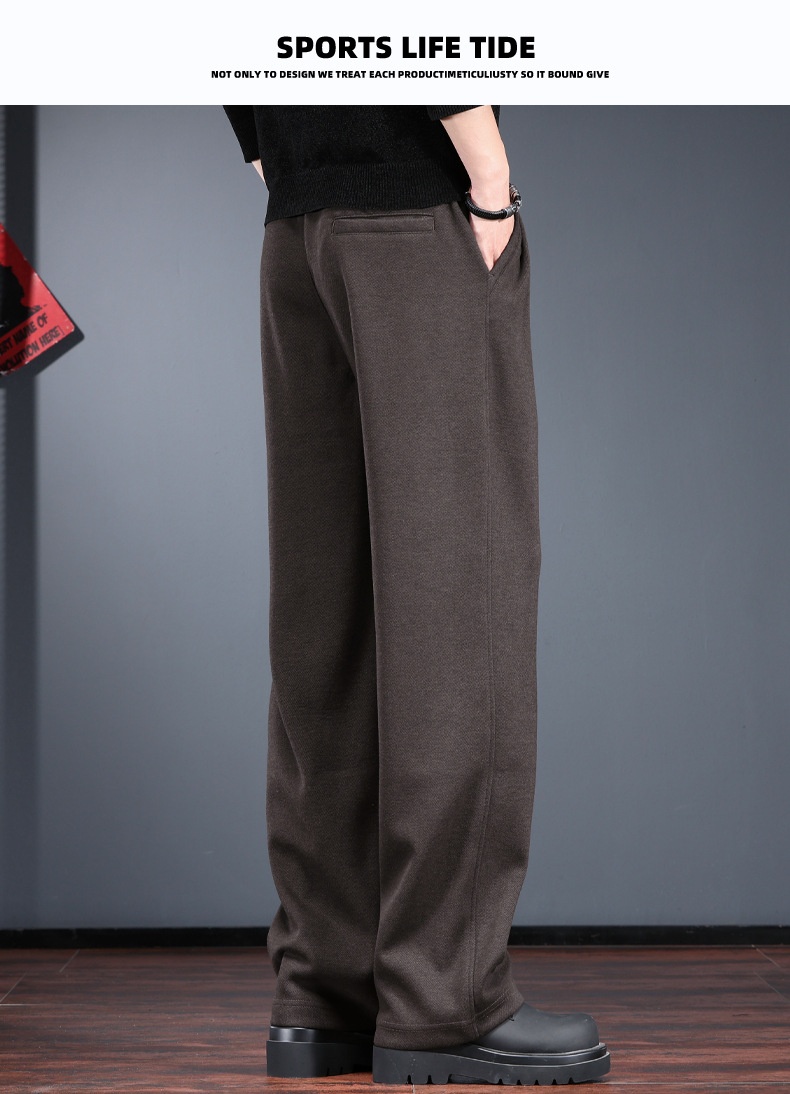 Men's Heavyweight Casual Pants Fleece Lined Thickened Trousers_voghion.com
