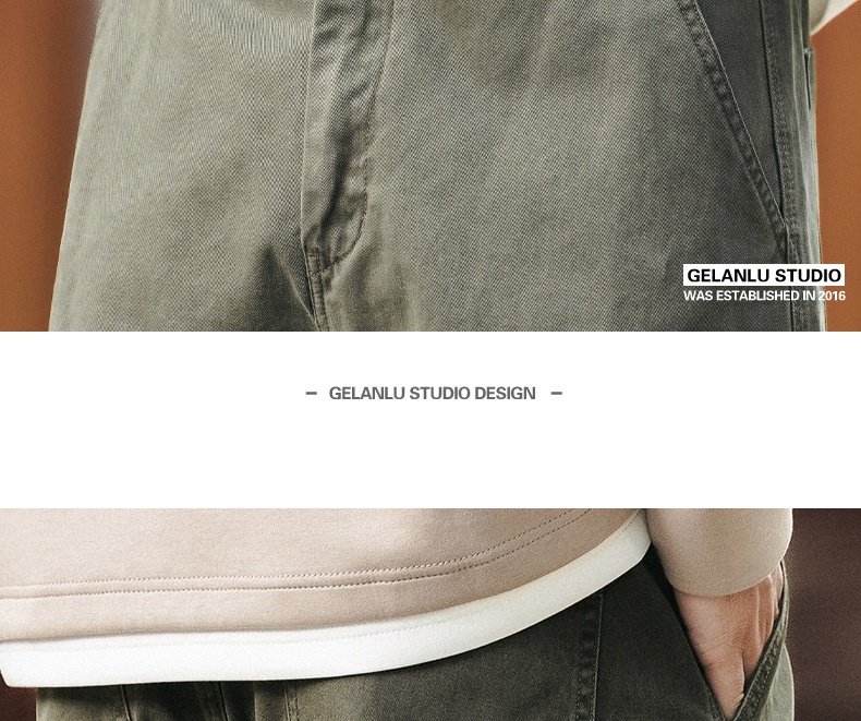Pantaloni cargo uomo retro ampio dritto gamba larga cotone_voghion.com