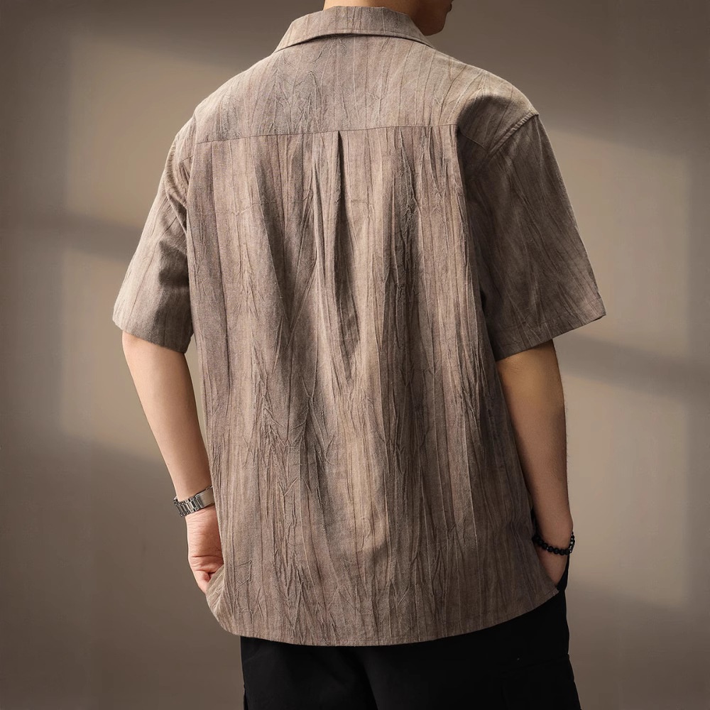 Polo de verano ligero y fresco de algodón y lino transpirable para hombre, diseño de alta gama con dobladillo retro de estilo chino._voghion.com