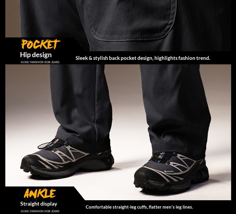 Herren Cargo Hosen Outdoor Freizeit Gerader Schnitt Locker Herbst_voghion.com