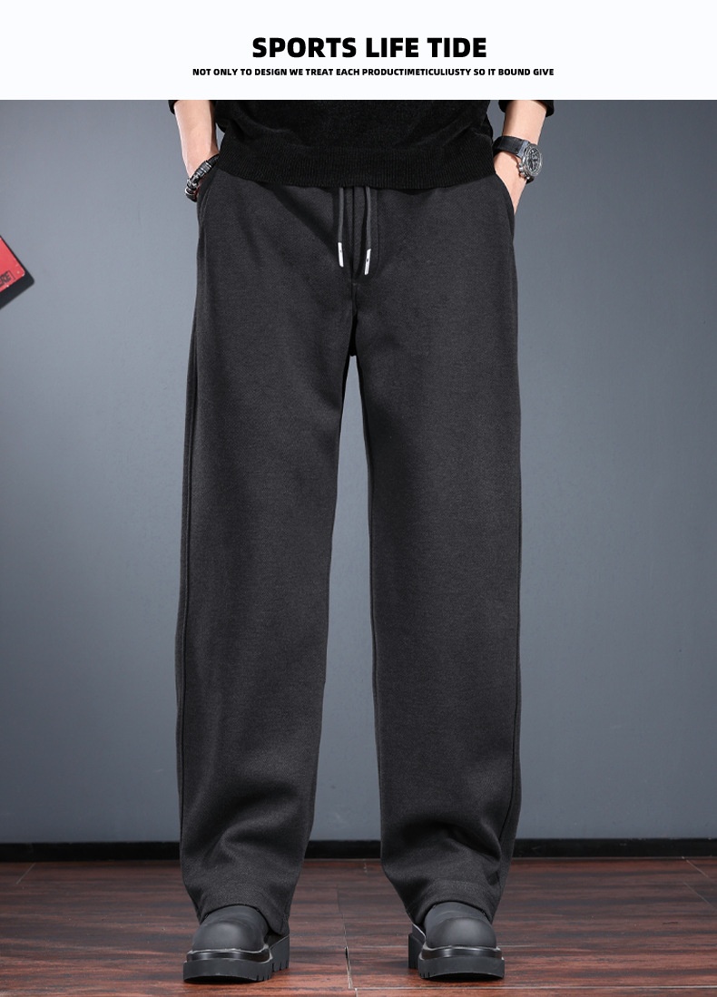 Men's Heavyweight Casual Pants Fleece Lined Thickened Trousers_voghion.com
