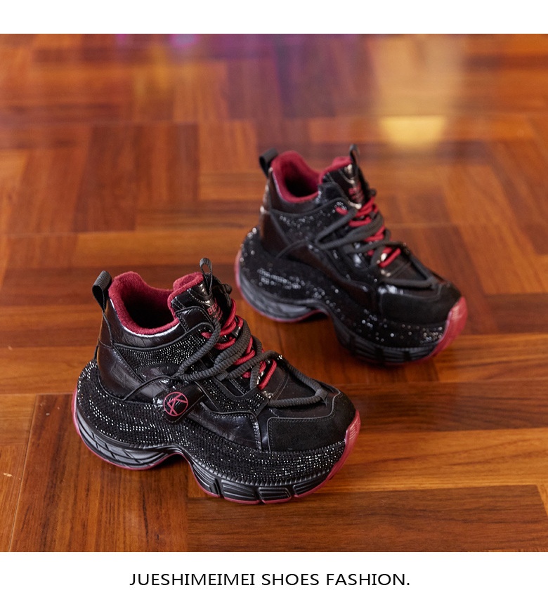 Sneakers dad con strass da donna con suola alta_voghion.com