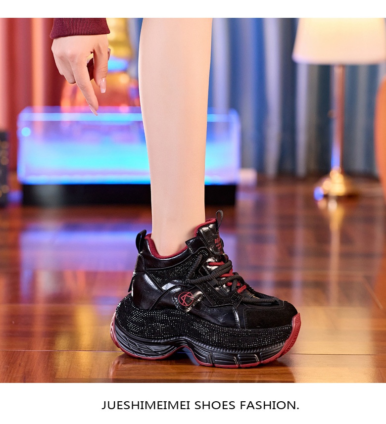 Sneakers dad con strass da donna con suola alta_voghion.com