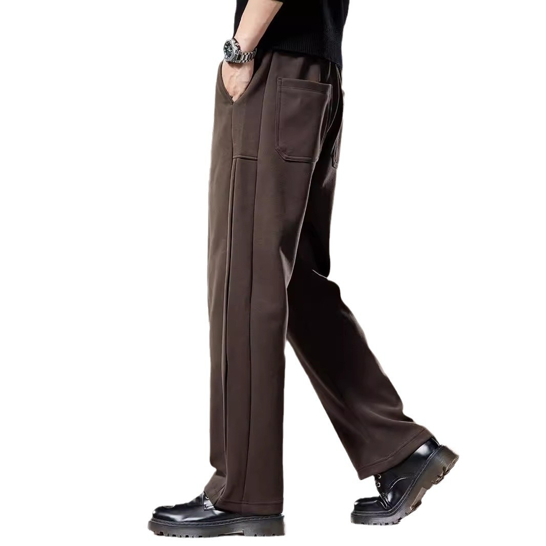 Hochwertige amerikanische Retro-Jogginghose für Herren mit geradem Bein, neuer Herbststil, locker geschnitten, sportlich, fließend, weites Bein, schlicht_voghion.com