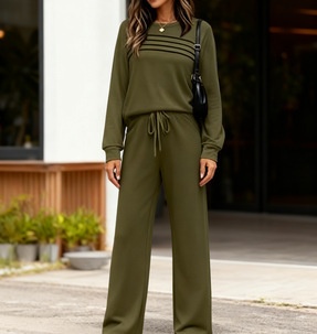 Damen Freizeit Zweiteiler Mit Langarm Für Herbst Und Winter_voghion.com