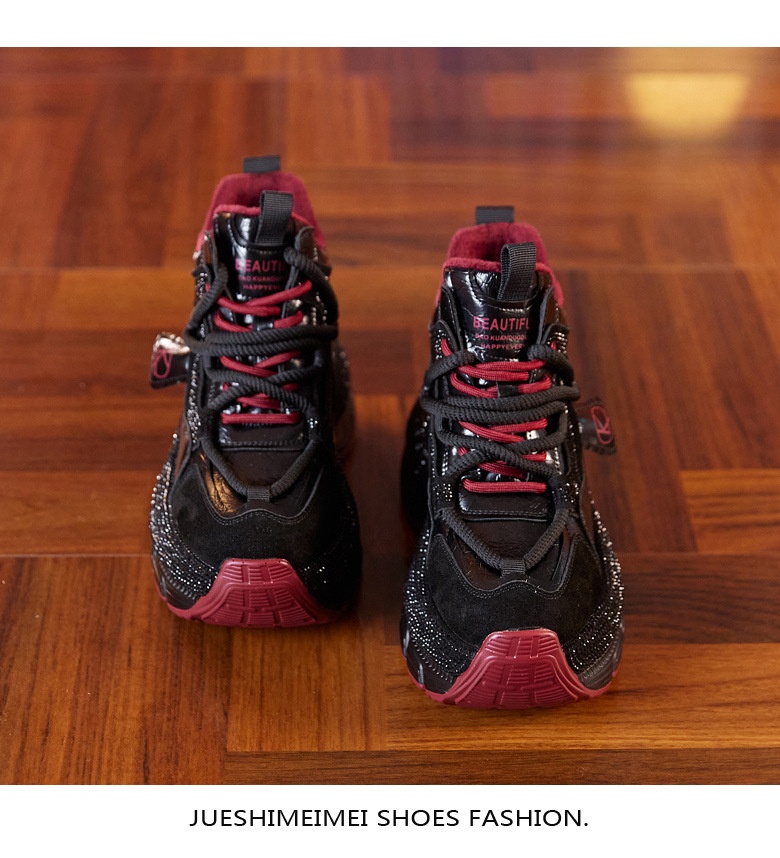 Sneakers dad con strass da donna con suola alta_voghion.com