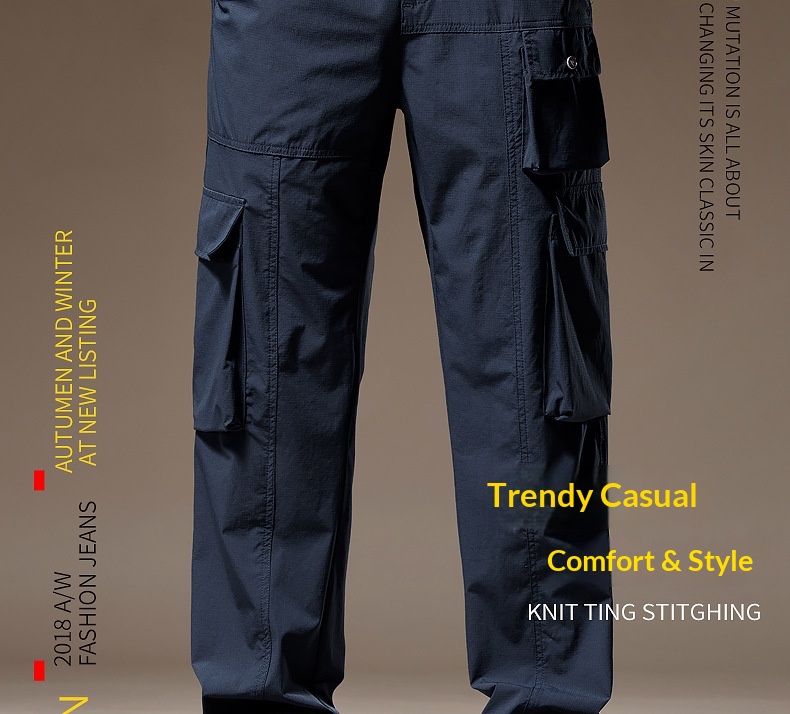 Herren Cargohose Mit Taschen Im Retro-stil Für Herbst Und Winter_voghion.com