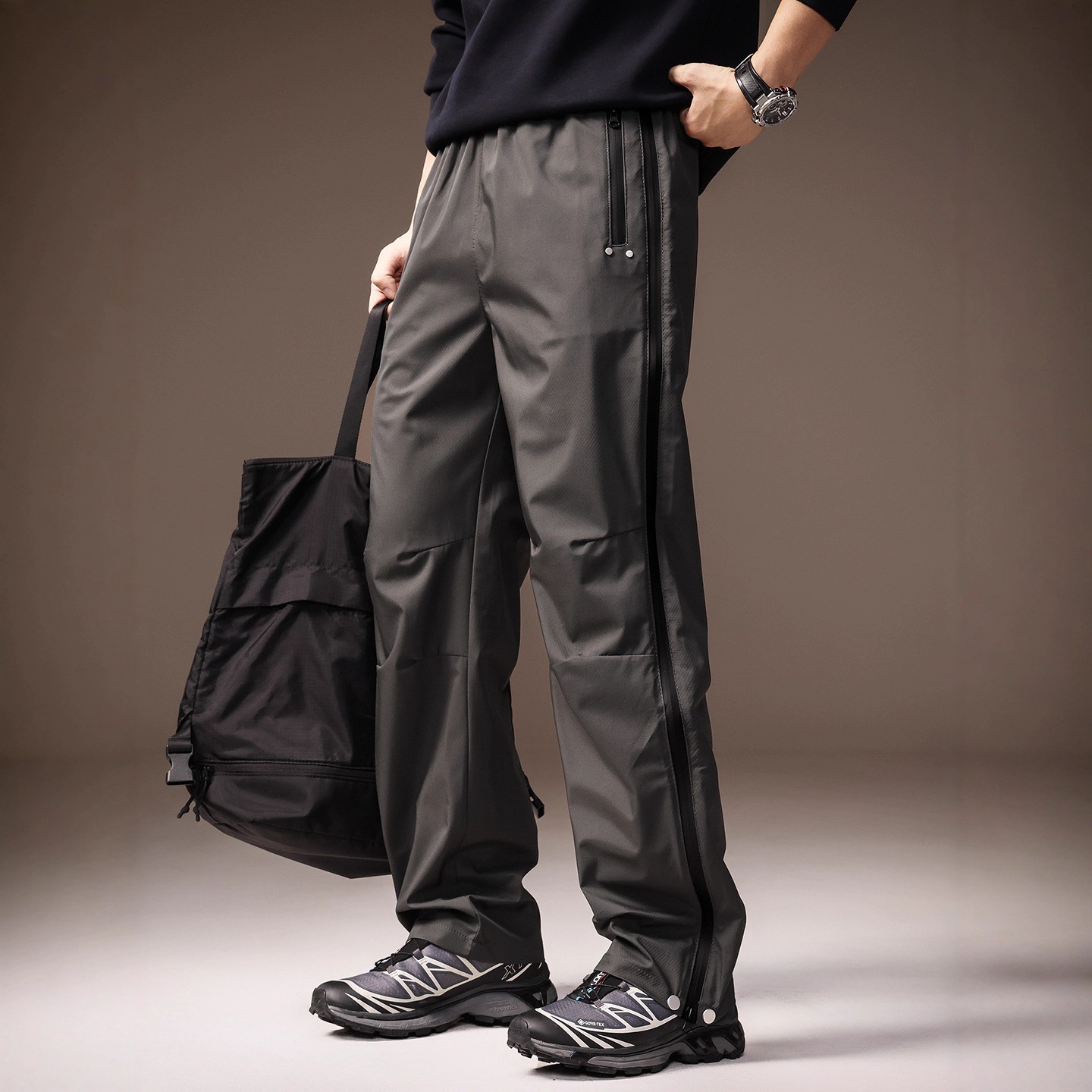 Pantalones deportivos de alta gama para hombre, nuevos, holgados, de pierna recta, estilo americano, resistentes al viento y al agua._voghion.com