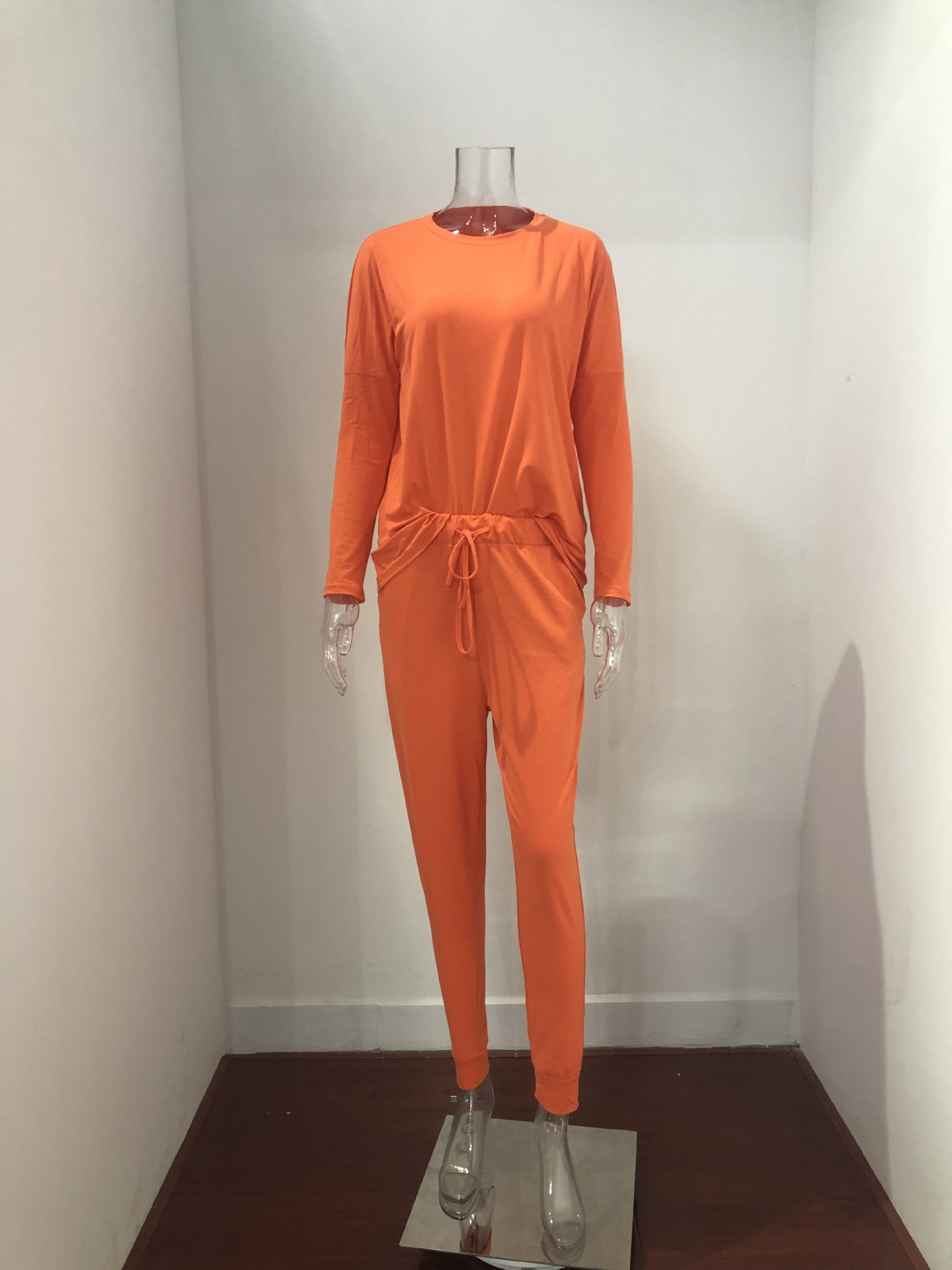 Women's Active Set Long Sleeve Solid Colour Casual Sportswear_voghion.com