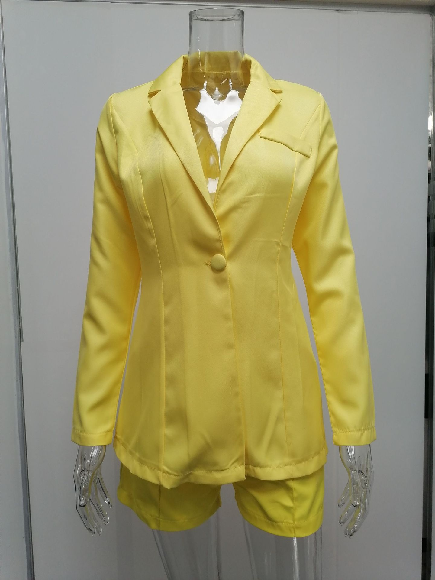 Elegant Women Active Blazer Jacket And Shorts Set For Autumn_voghion.com