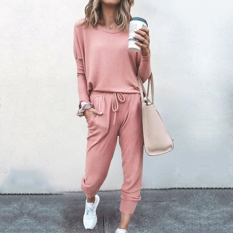 2025 In Stock Autumn Winter New Cross-Border European And American Women's Fashion Loose Solid Color Long Sleeve_voghion.com