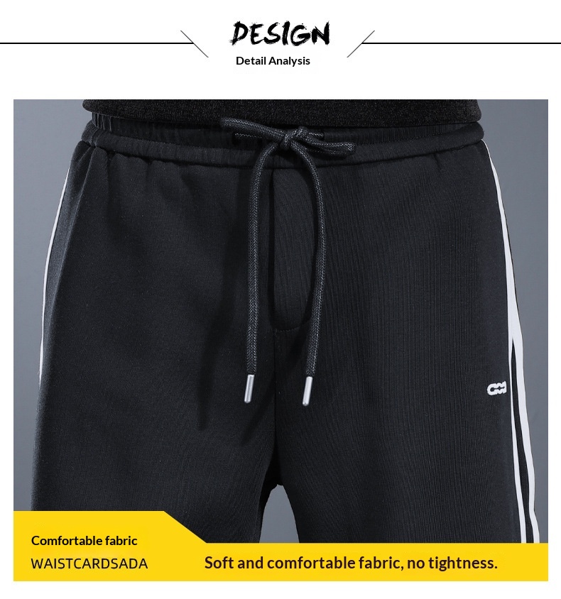 Trendige, gerade geschnittene Freizeithose mit weitem Bein für Herren, Frühlings- und Herbststil, lockere Passform, entspanntes Tragegefühl, gestreift wie von der Stange_voghion.com