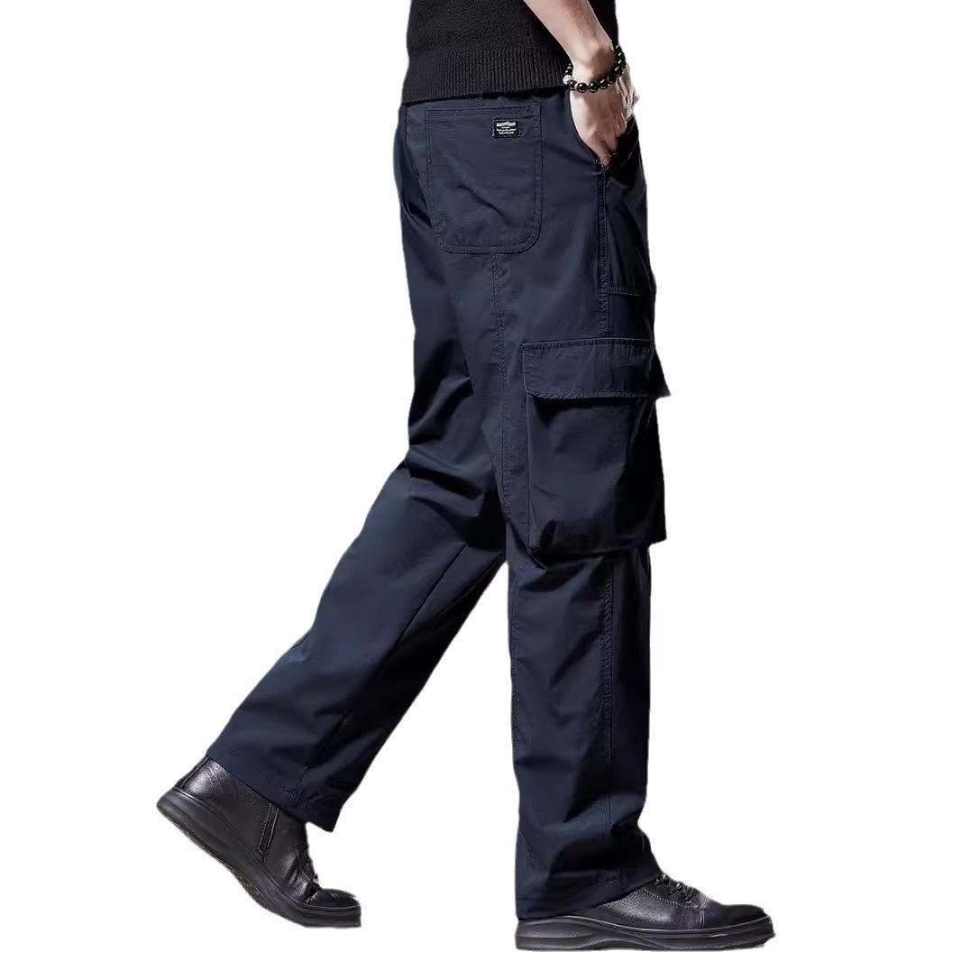 Amerikanische Retro-Freizeithose mit vielen Taschen für Herren, Herbst und Winter, locker geschnitten, gerader Schnitt, weites Bein, Fallschirmspringer-Cargohose._voghion.com
