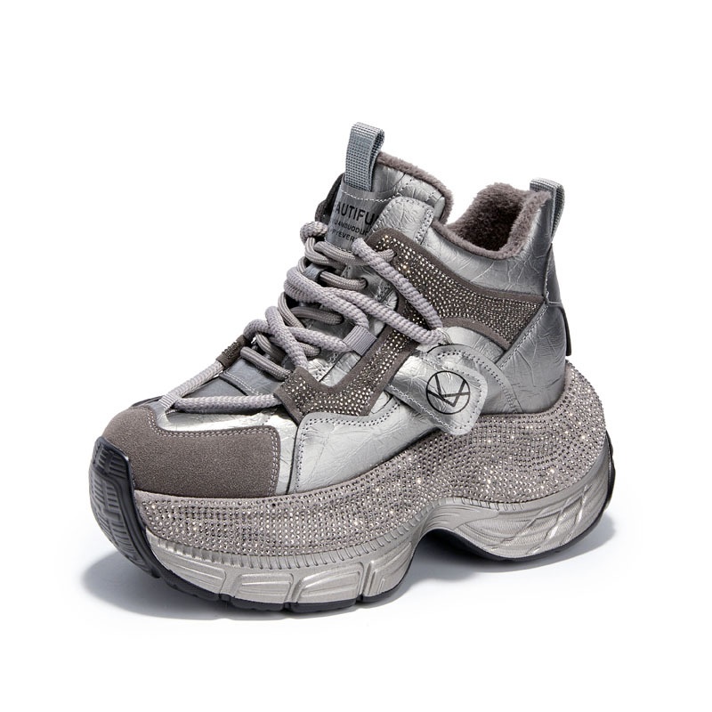 8615 Modische, kleine Größe, dicke Sohle, erhöhte Höhe, Strasssteine, modischer Dad-Schuh für Damen, Herbst 2024, neue Freizeitschuhe, vielseitig_voghion.com