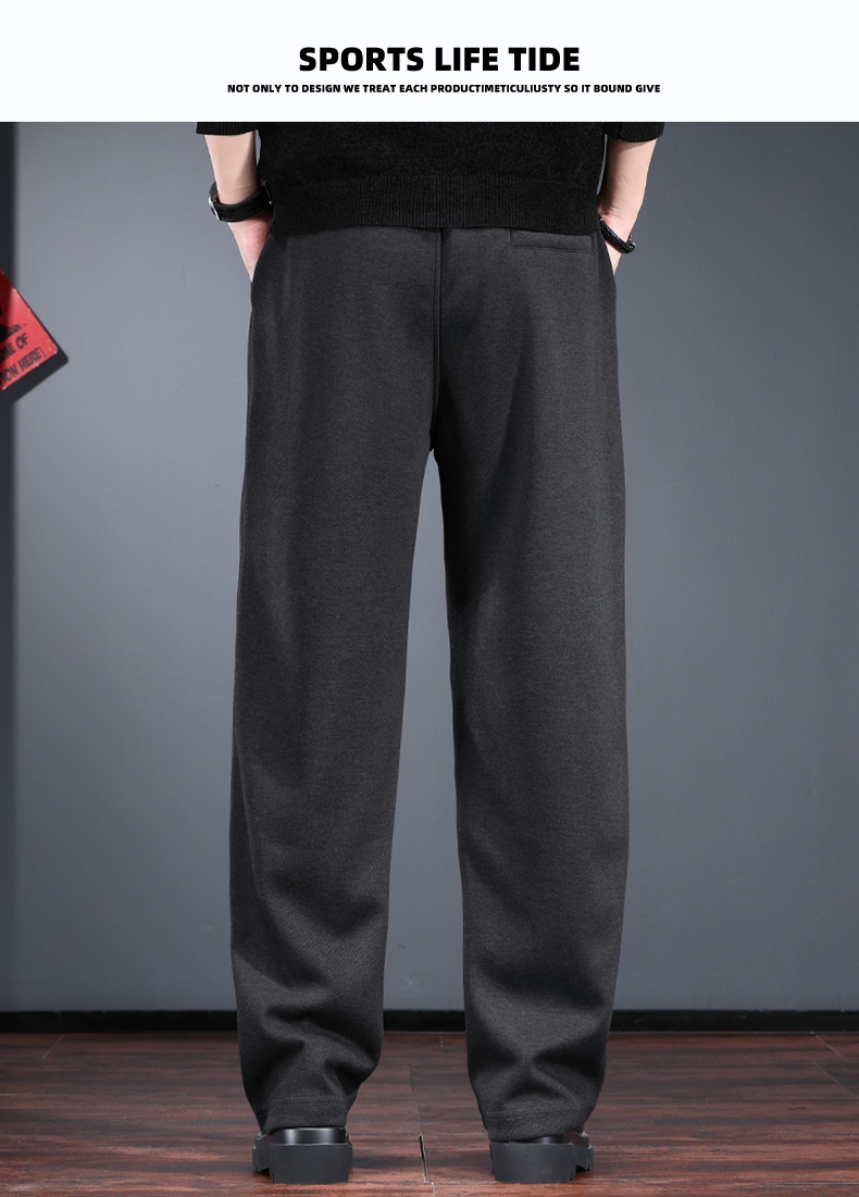 Men's Heavyweight Casual Pants Fleece Lined Thickened Trousers_voghion.com