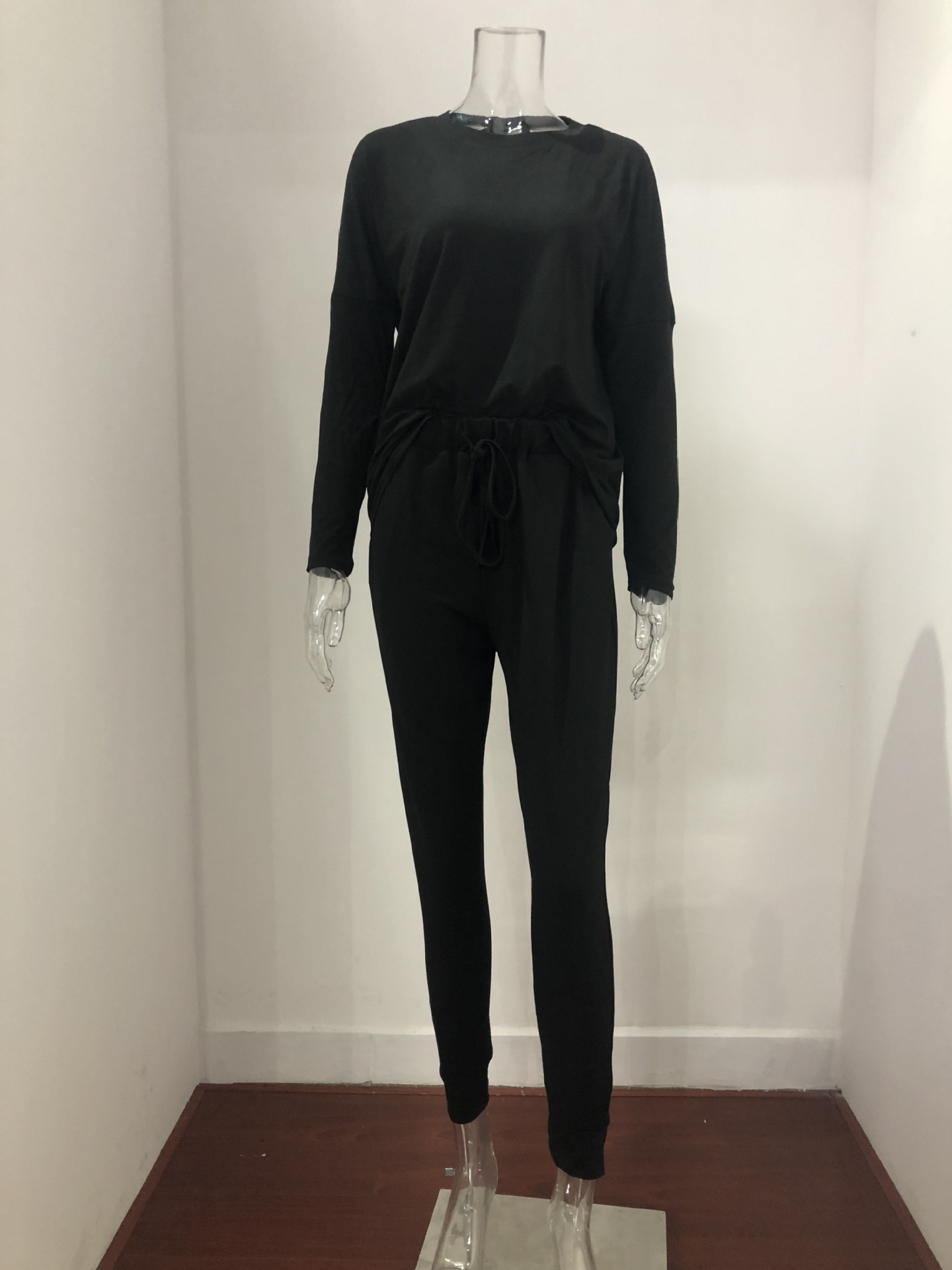 Women's Active Set Long Sleeve Solid Colour Casual Sportswear_voghion.com