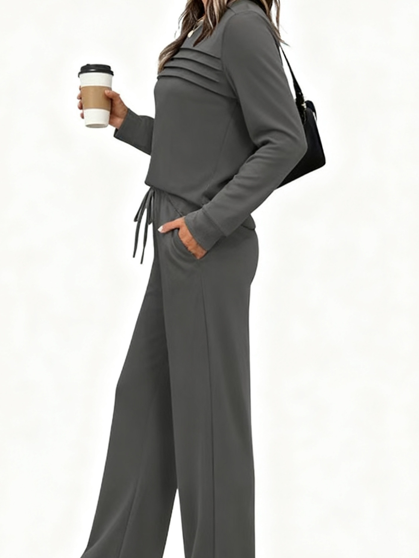 Europäisches und amerikanisches Damen-Herbst-Winter-Freizeit-Set mit langen Ärmeln und Hose_voghion.com