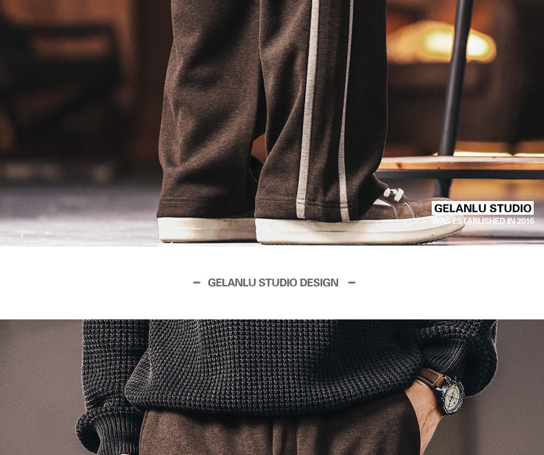 Herren Freizeithose Im Retro Stil Gerade Geschnitten Bequem_voghion.com