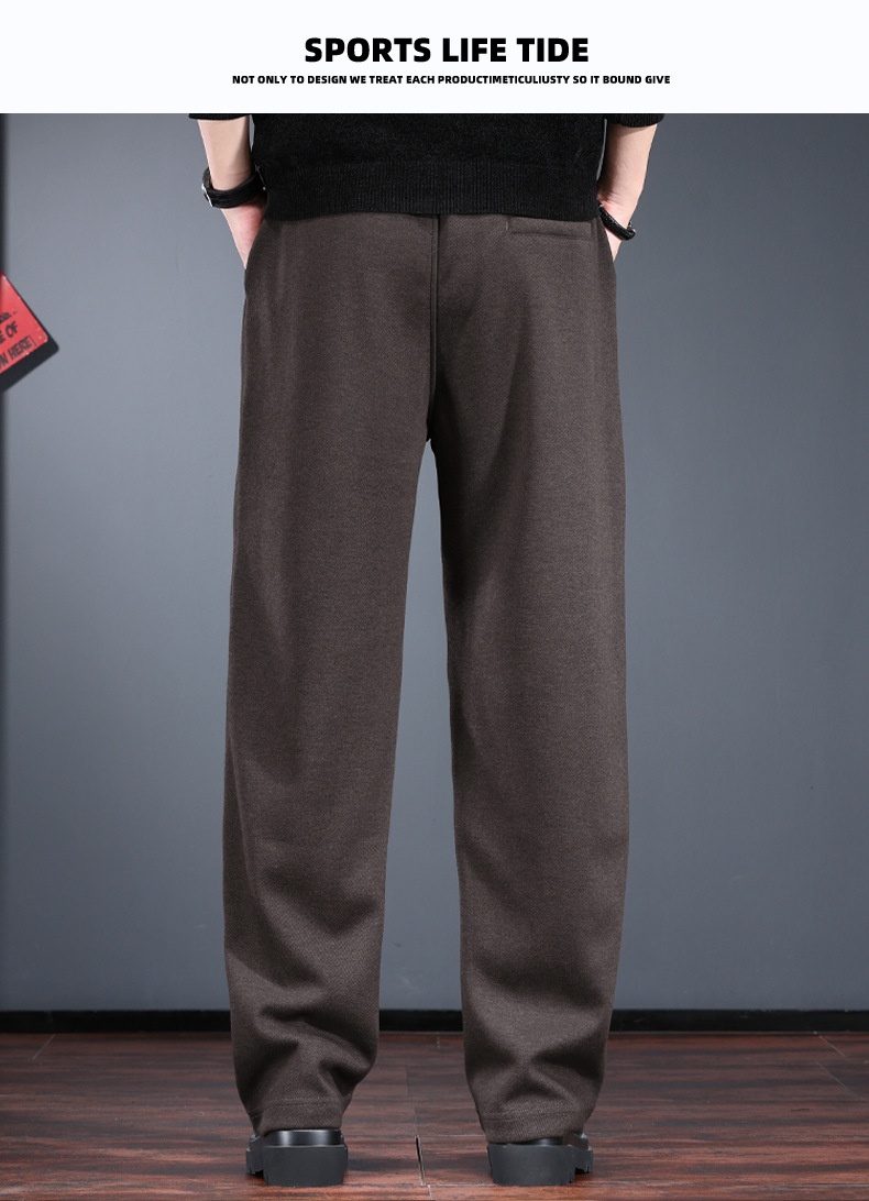 Men's Heavyweight Casual Pants Fleece Lined Thickened Trousers_voghion.com