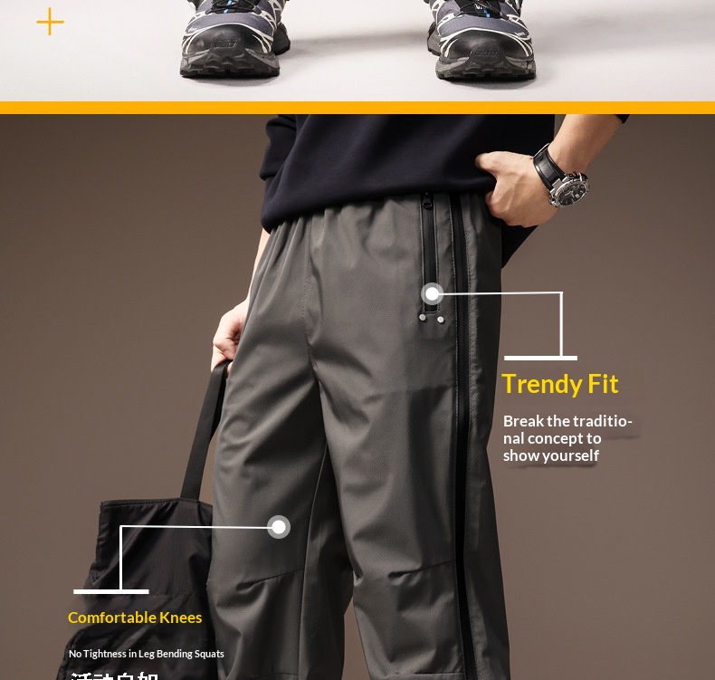 Pantalón casual hombre outdoor impermeable cortavientos recto_voghion.com