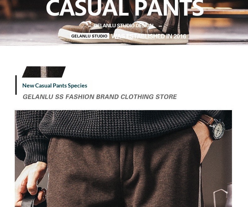 Herren Freizeithose Im Retro Stil Gerade Geschnitten Bequem_voghion.com