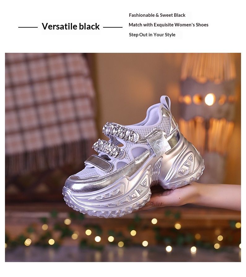 Zapatillas Walking Mujer Con Suela Durian Y Brillantes Plataforma_voghion.com