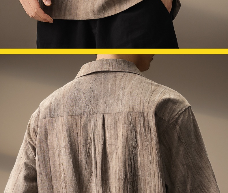 Polo de hombre en algodón y lino transpirable estilo retro_voghion.com