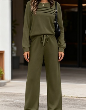 Damen Freizeit Zweiteiler Mit Langarm Für Herbst Und Winter_voghion.com