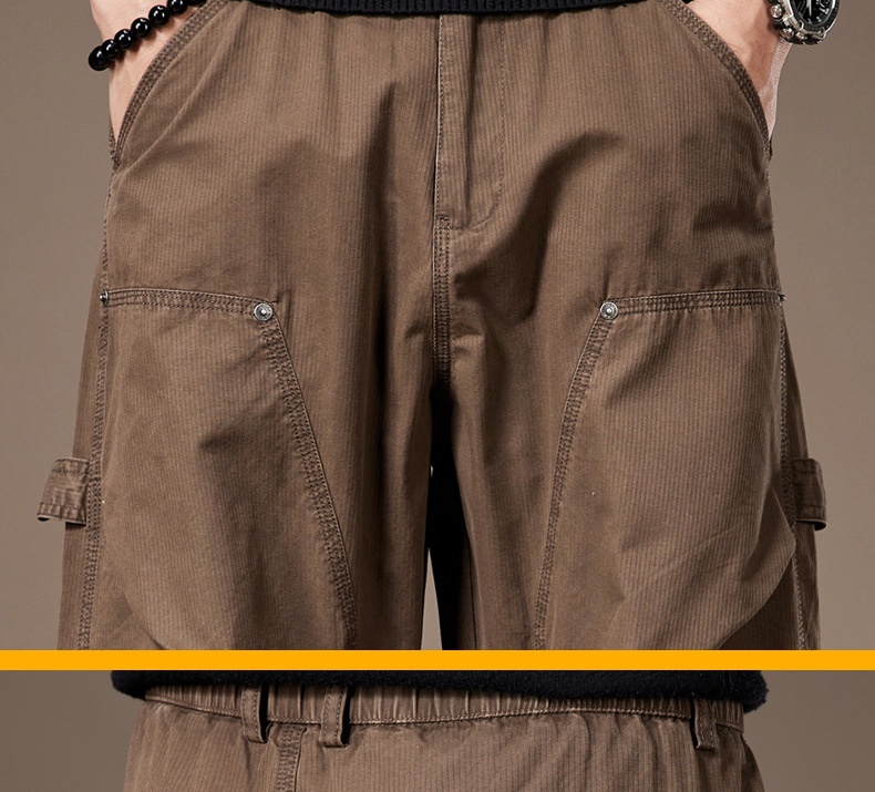 Pantalon cargo homme large multi-poches style décontracté été_voghion.com