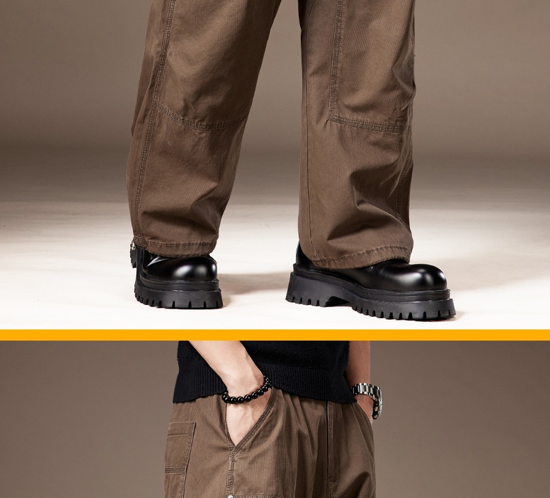 Pantalon cargo homme large multi-poches style décontracté été_voghion.com