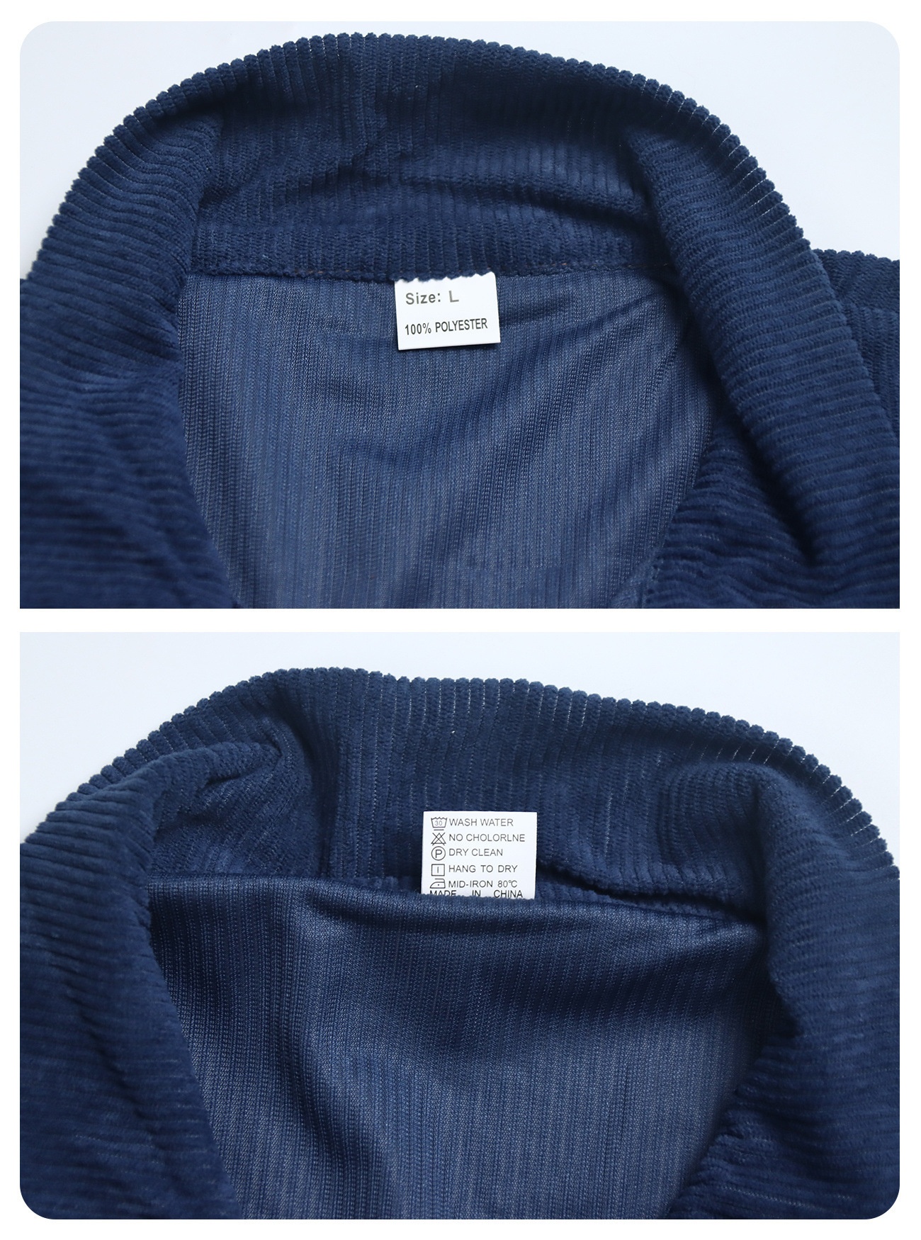 Herren Cord Polo Shirt Strickpullover Mit Stehkragen Für Outdoor_voghion.com