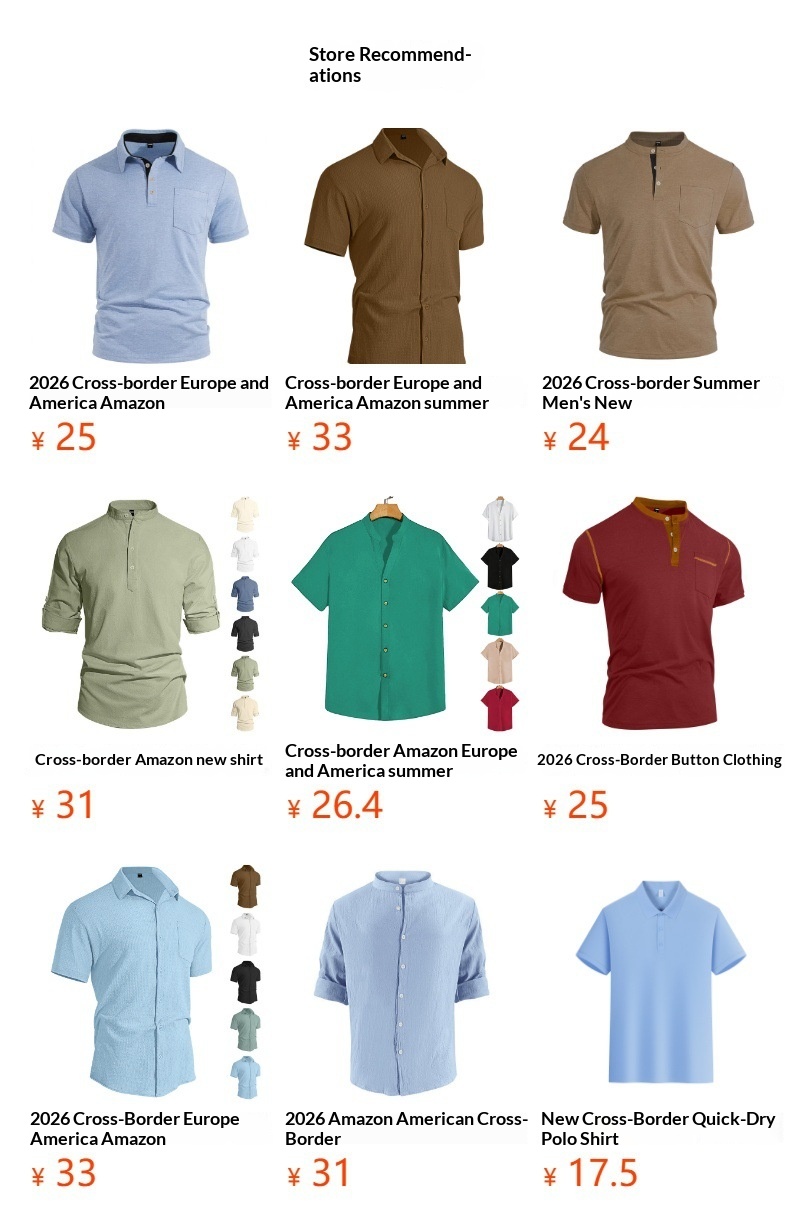 Herren T-shirt Sommer Polo Stil Einfarbig Kurzarm Freizeit_voghion.com