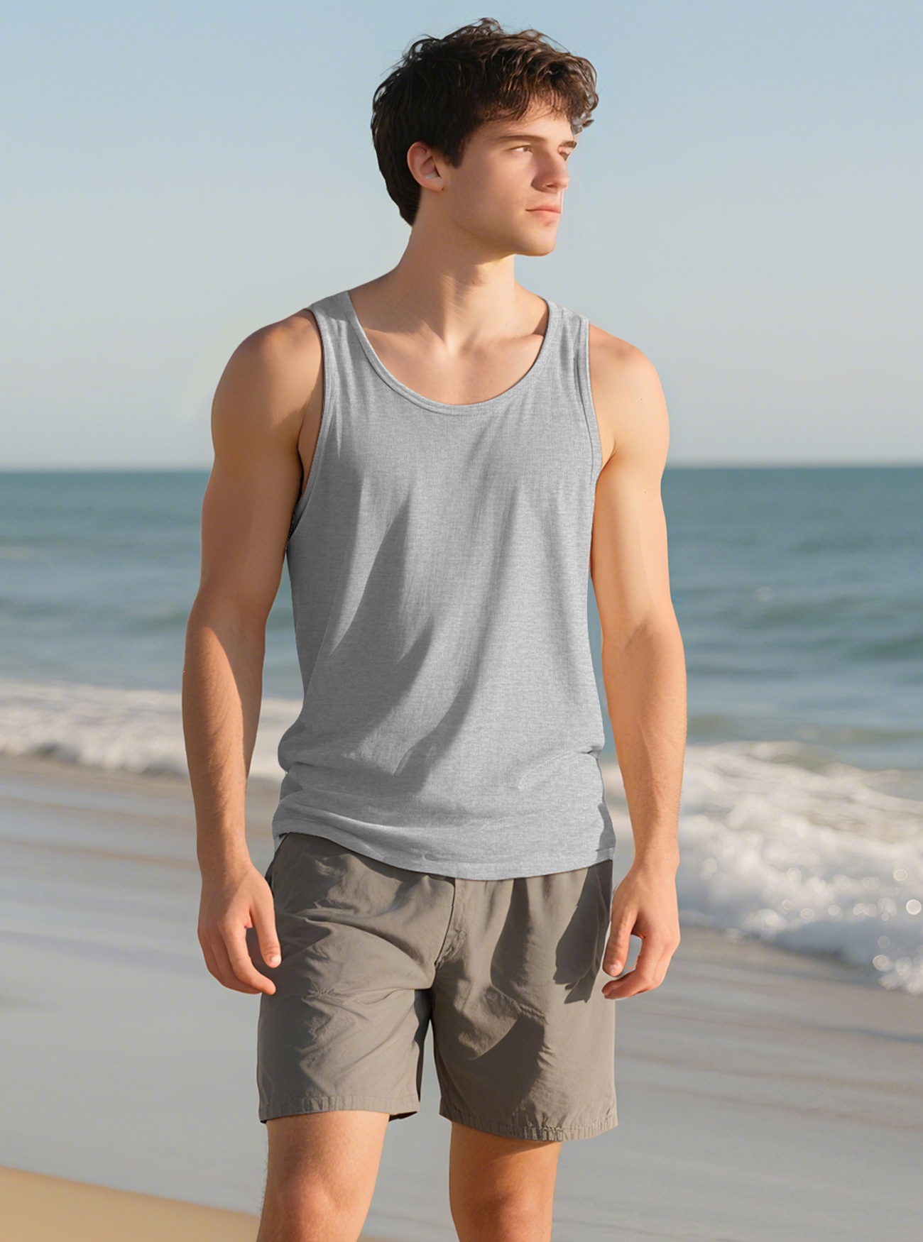 Men's Solid Colour Tank Top For Fitness Training And Casual Wear_voghion.com