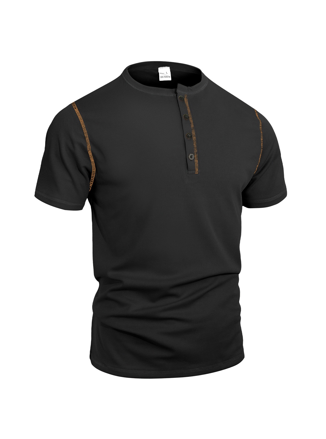 Men's Polo Shirt Vintage Solid Colour Casual Loose Button Front_voghion.com