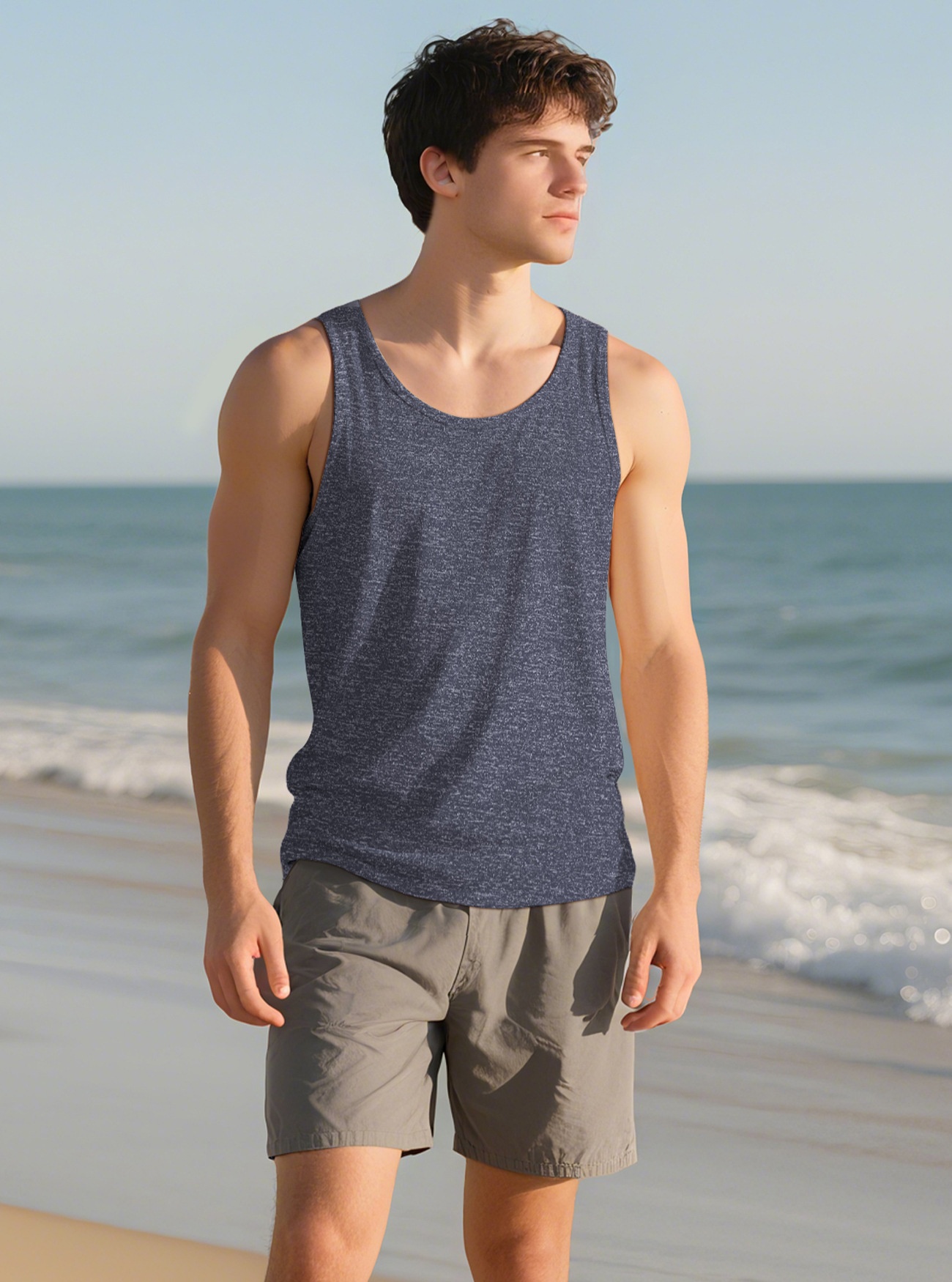 Men's Solid Colour Tank Top For Fitness Training And Casual Wear_voghion.com
