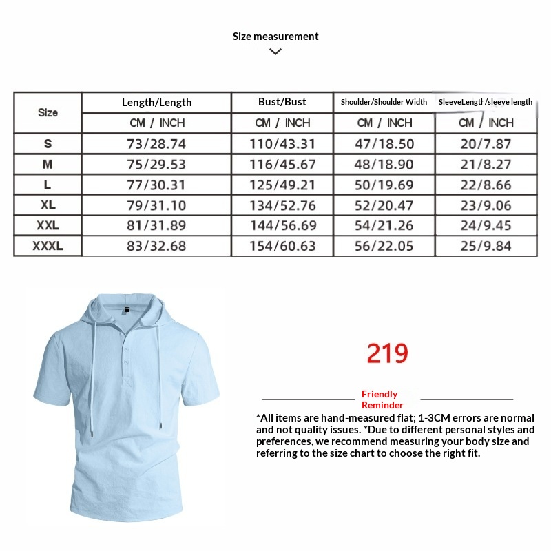 Polo da uomo in lino con cappuccio per spiaggia ed estate_voghion.com