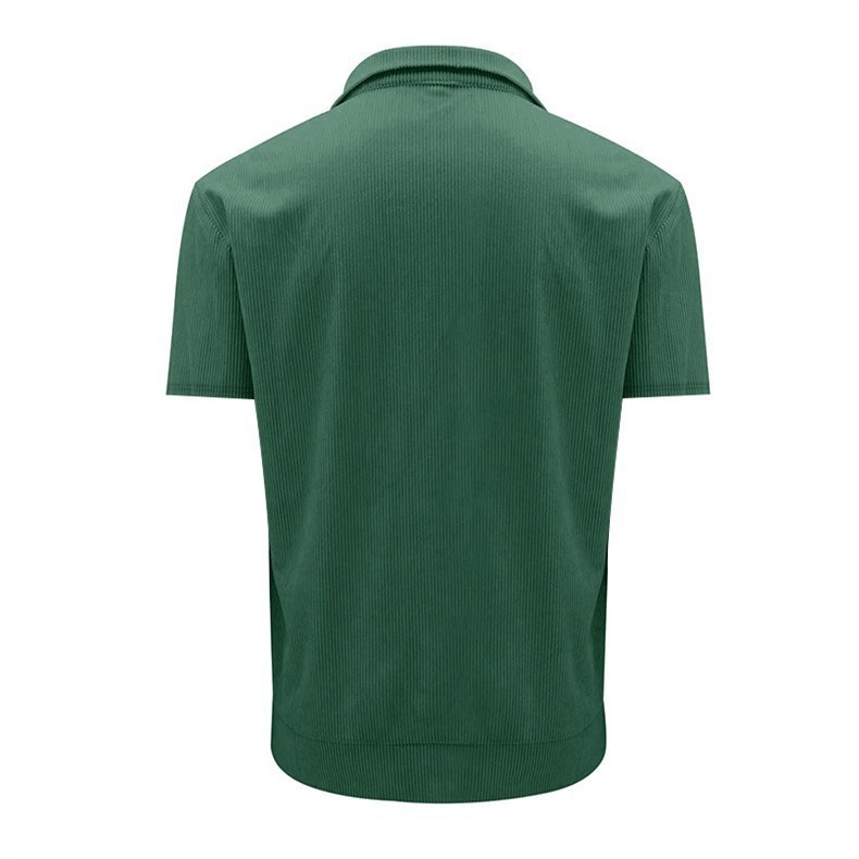 Herren Cord Polo Shirt Strickpullover Mit Stehkragen Für Outdoor_voghion.com