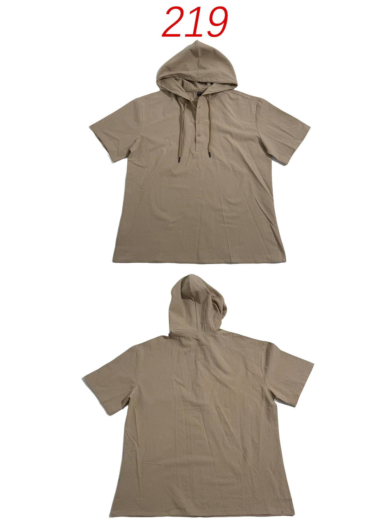 Polo da uomo in lino con cappuccio per spiaggia ed estate_voghion.com