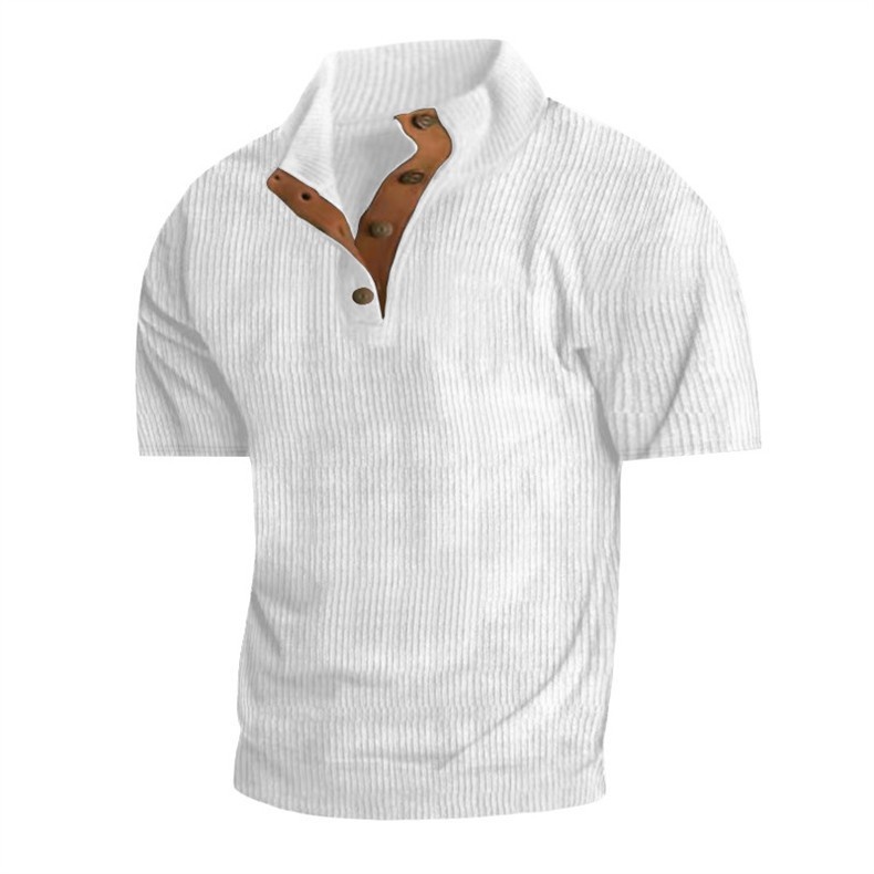 Herren Cord Polo Shirt Strickpullover Mit Stehkragen Für Outdoor_voghion.com