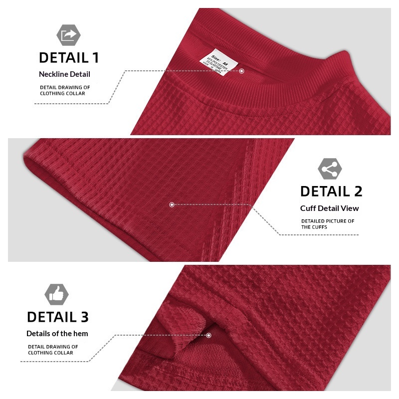 Grenzüberschreitender europäischer und amerikanischer Herren-Sommerpullover aus Waffelstrick mit Rundhalsausschnitt, kurzen Ärmeln, atmungsaktiv, mit Tasche, einfarbig_voghion.com