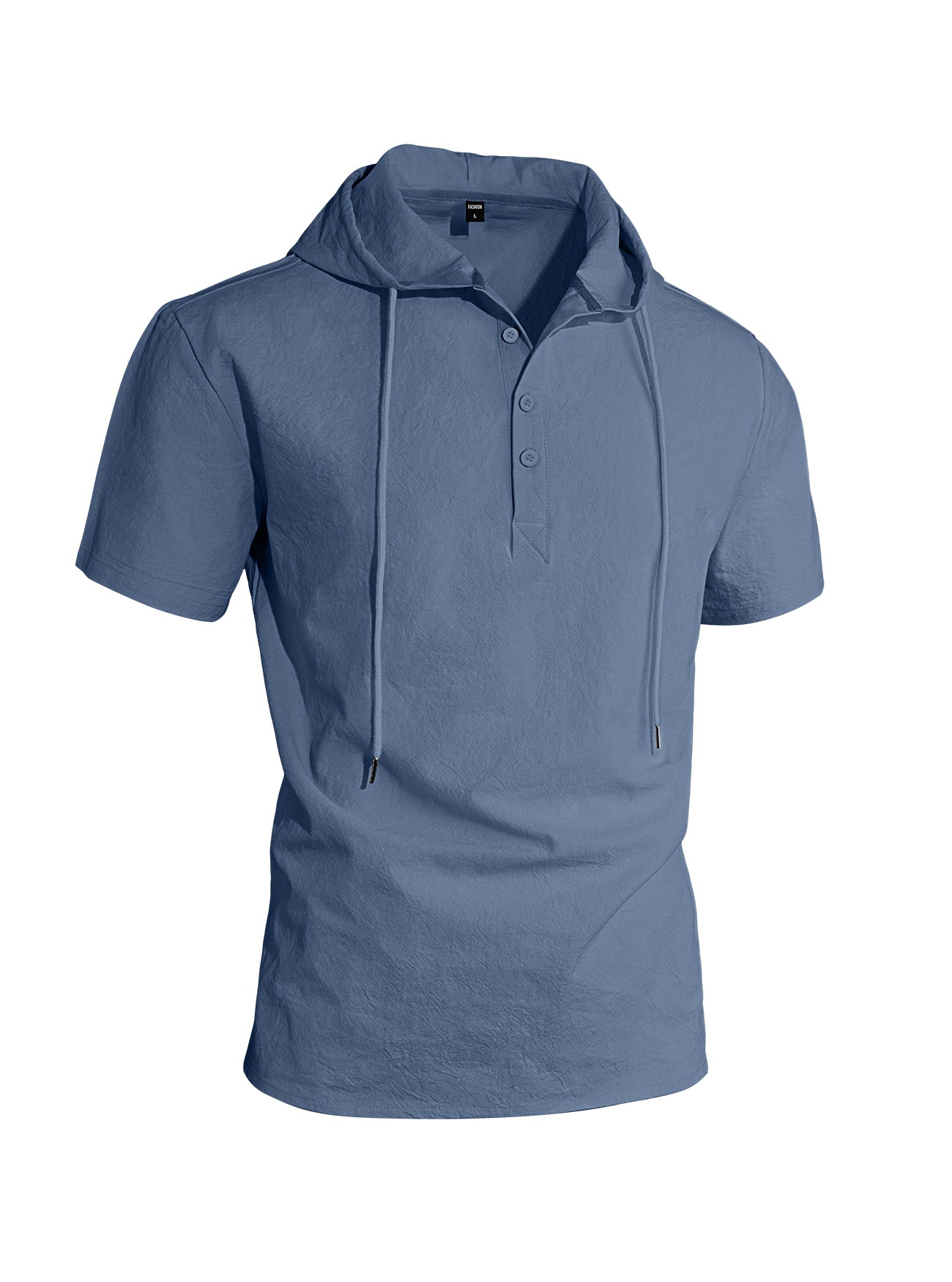 Polo da uomo in lino con cappuccio per spiaggia ed estate_voghion.com