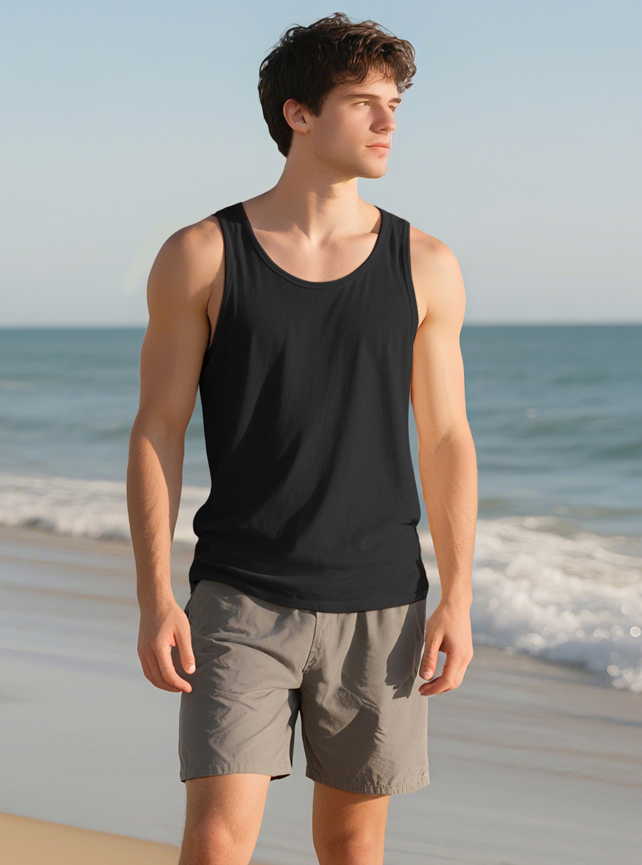Men's Solid Colour Tank Top For Fitness Training And Casual Wear_voghion.com