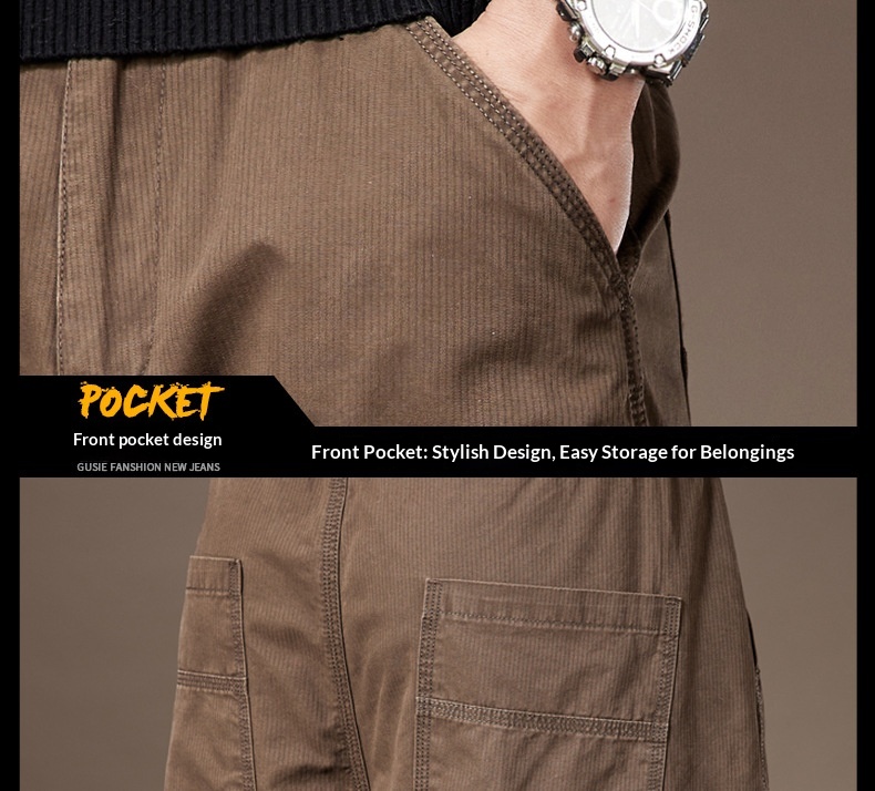 Pantalon cargo homme large multi-poches style décontracté été_voghion.com