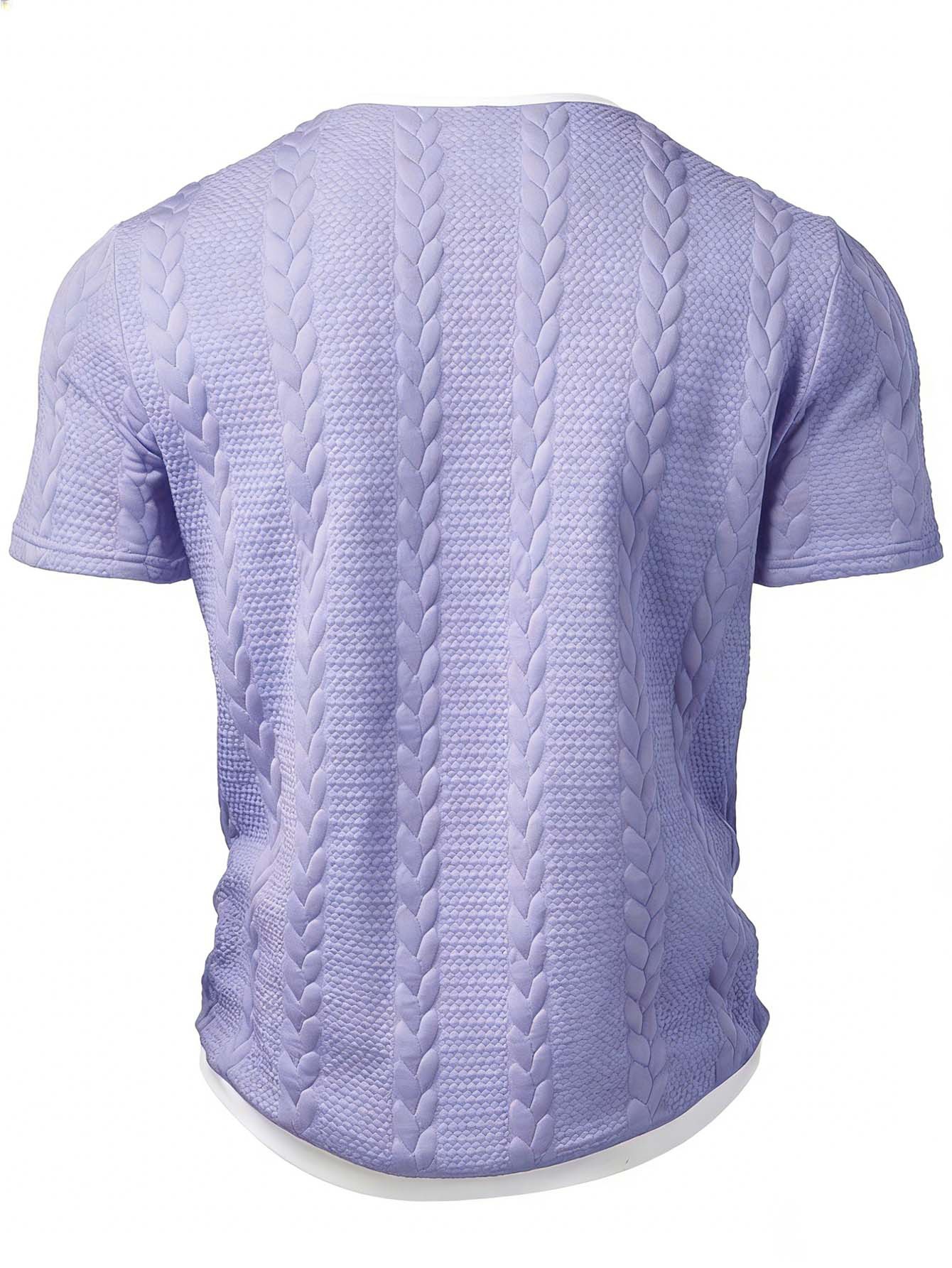 T-shirt uomo in jacquard testurizzato con logo in pelle estate_voghion.com