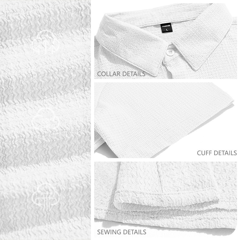 Cross-border European And American Men's Clothing Summer Solid Color Turn-down Collar Short-sleeve Large Size_voghion.com